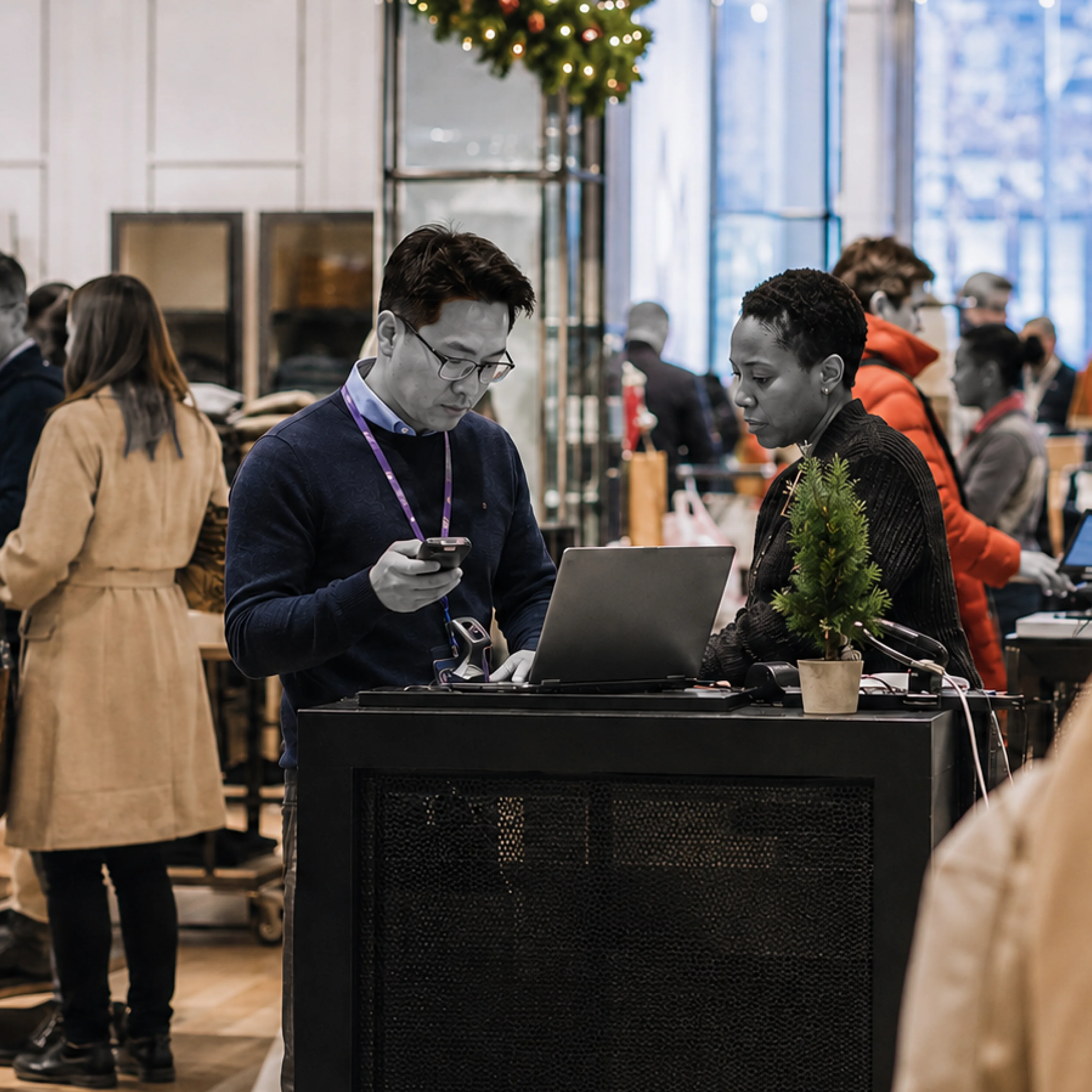 Image of shoppers in a store