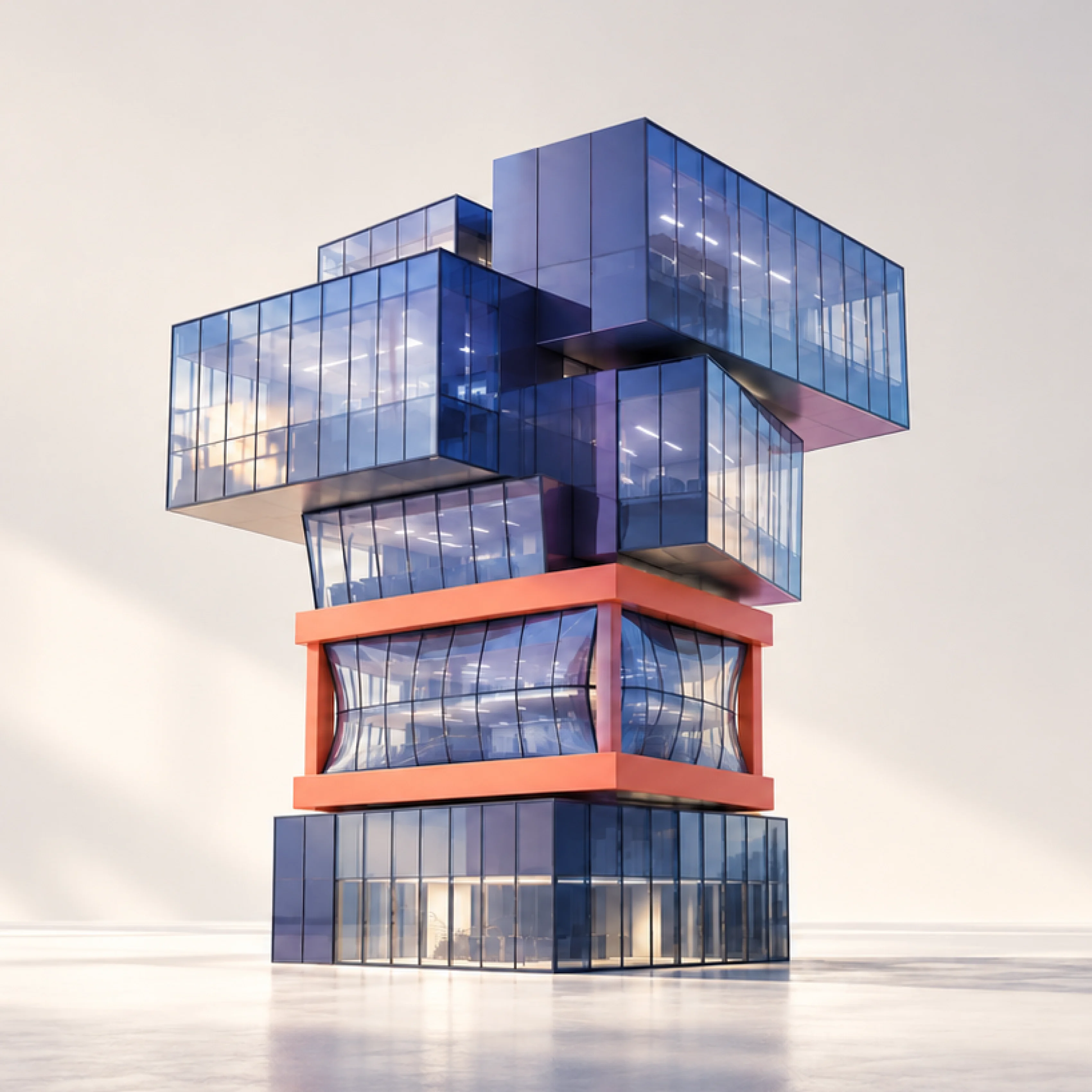 illustration of a stack of offices