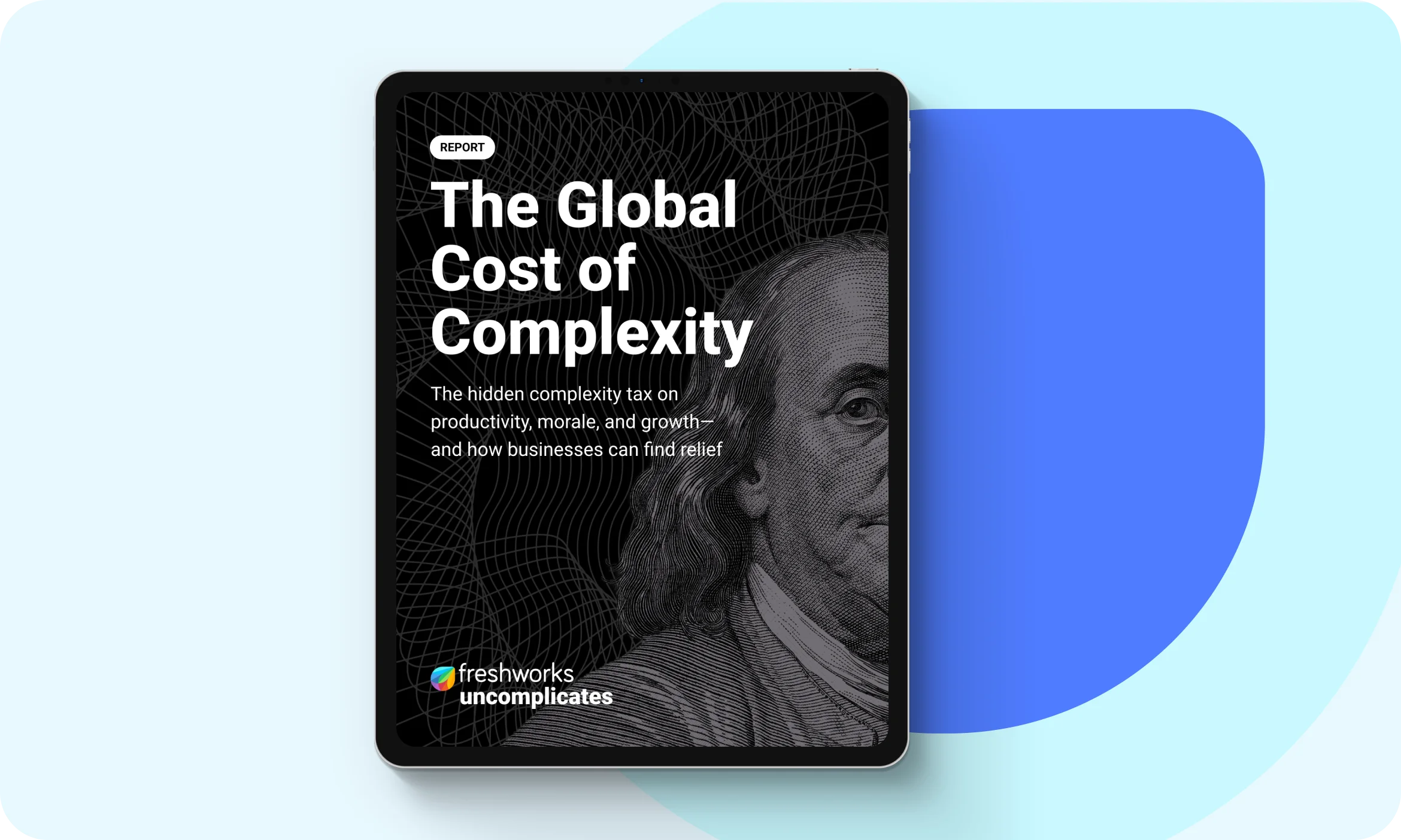 Cover art for the 2026 Service Desk Blueprint white paper from Freshworks, topic for a webinar reframing the service desk for what it has become in 2026: a strategic, AI-assisted, people-ready function that helps smaller IT teams scale without complexity.