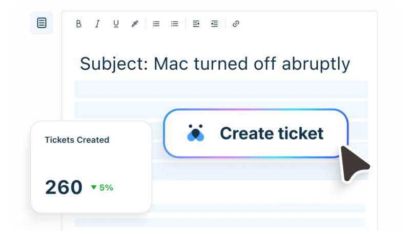 Freshservice interface mockup