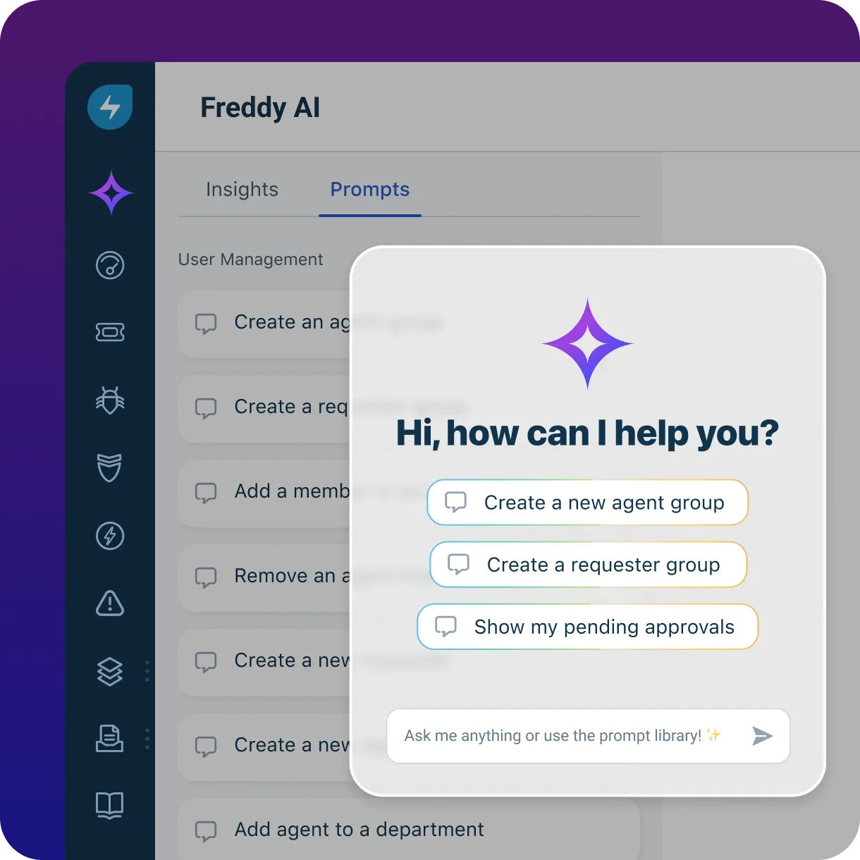 Image of Freddy AI in software UI